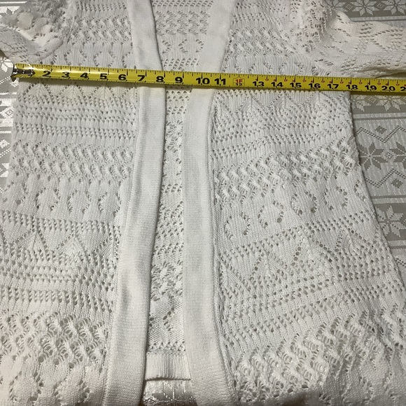 Classic Editions Cardigan Women’s Size Medium Open Front Cotton White - Picture 7 of 10